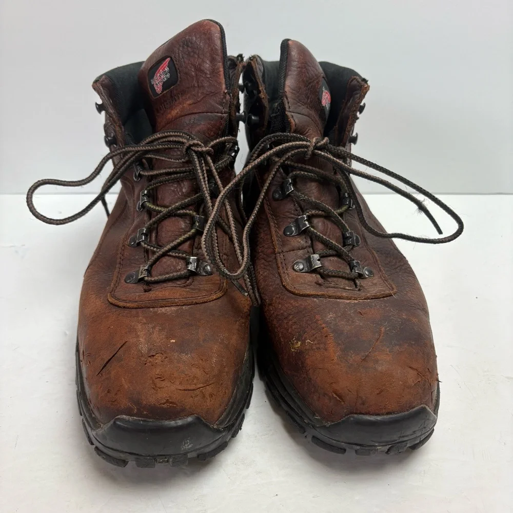 Red Wing Work Construction Boots Brown Leather Lace-up ASTM 2414 05 size 11